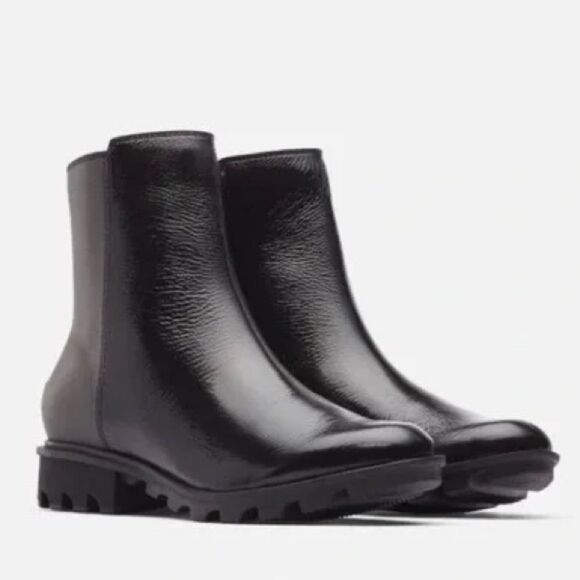 Sorel Phoenix Zip Waterproof Lug Sole Boot in Patent Black 8 - Picture 2 of 15